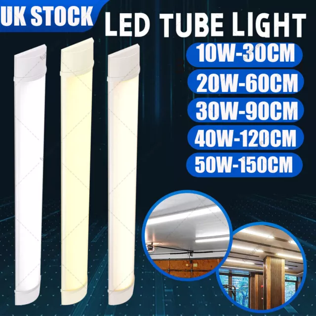 1~5FT LED Strip Lights Batten Light Office Shop Garage Ceiling Lamp Daylights UK