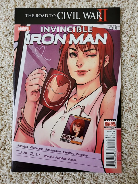 INVINCIBLE IRON MAN #10 (Marvel Comics 2016) 1st Print 2nd App RIRI WILLIAMS