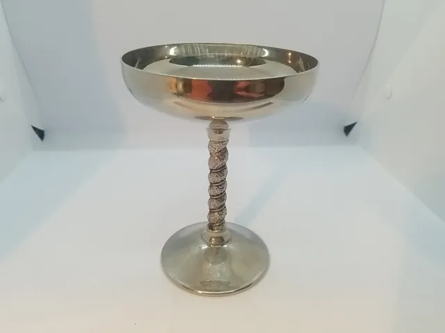 1 FB Rogers Vintage Twisted Stem Wine Goblet Silverplated  5 3/4"  Italy
