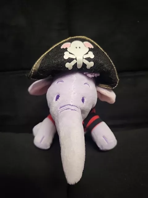 Disney Lumpy Pirate Plush Heffalump Winnie Pooh 7" Purple Elephant Stripe Shirt