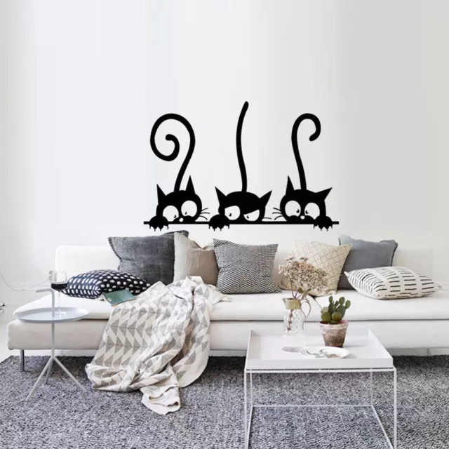 Vinyl Home Decoration Self Bedroom Durable Cute Cats Lovely