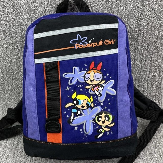 VINTAGE CARTOON NETWORK Powerpuff Girls Mini Backpack Bag Purple Black