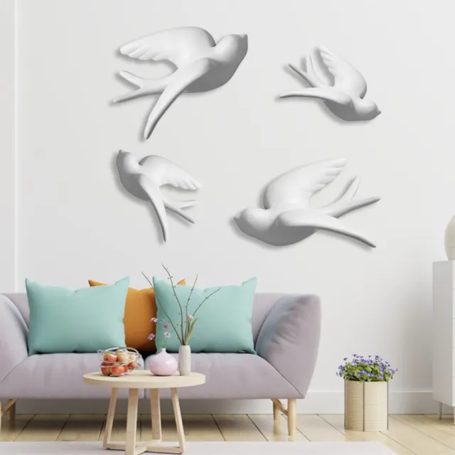 Kreative 3D Vogel Wandbehang Skulpturen Dekoration Zuhause Wohnzimmer Handwerk