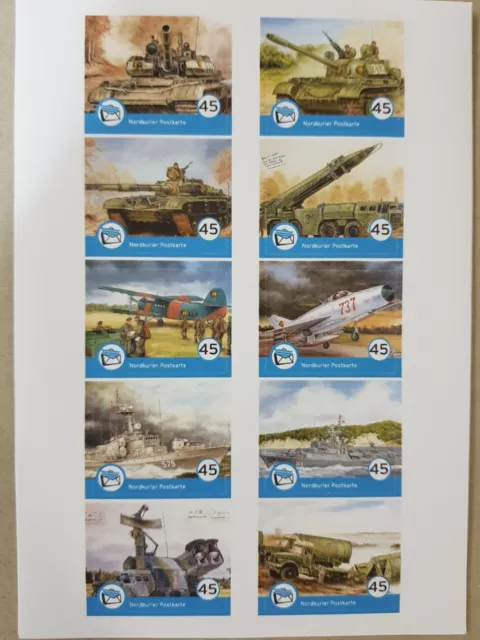 Briefmarken-Block (NVA-Technik-Mix), NVA,Volksmarine,Luftwaffe, east german army
