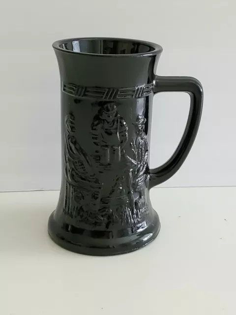 Indiana Black Glass Tiara Tavern German 6" Beer Stein Mug