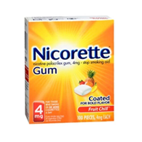 Nicorette Nicotine Polacrilex Gum Fruit Chill 100 Chaque