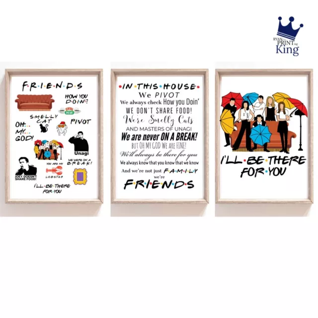 FRIENDS TV Show in diesem Haus A3 Druck Poster 3 X Set Ross Joey Chandler Gang