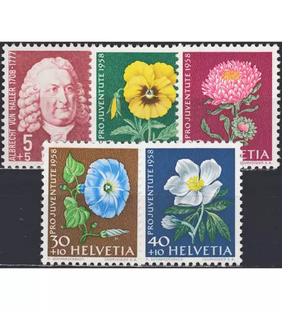 Schweiz Nr. 663-667 postfrisch ** MNH / gestempelt Pro Juventute 1958