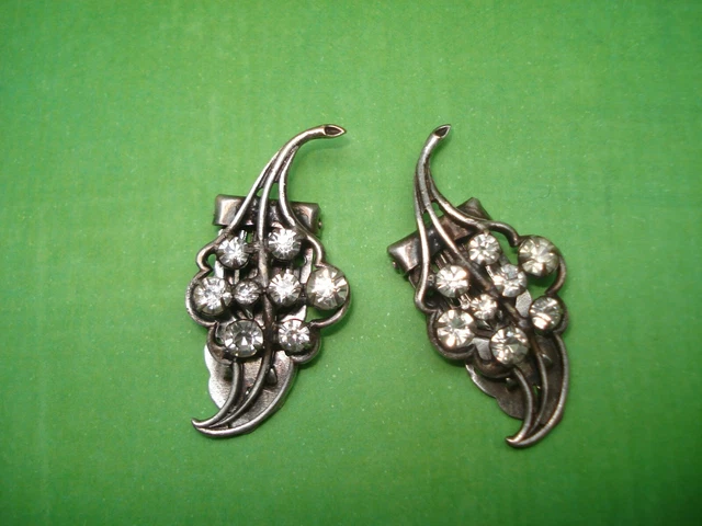 Clip De Revers Ou Chaussure Vintage Art Déco Strass - Occasion - Métal
