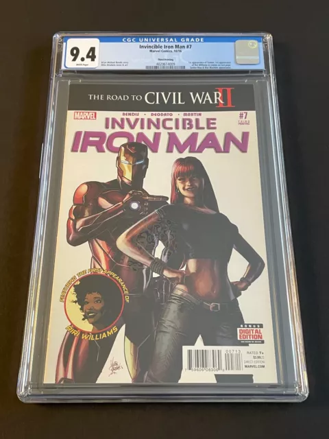 INVINCIBLE IRON MAN #7 (Marvel 2016) CGC 9.4, 3rd print, 1st cameo Riri Williams