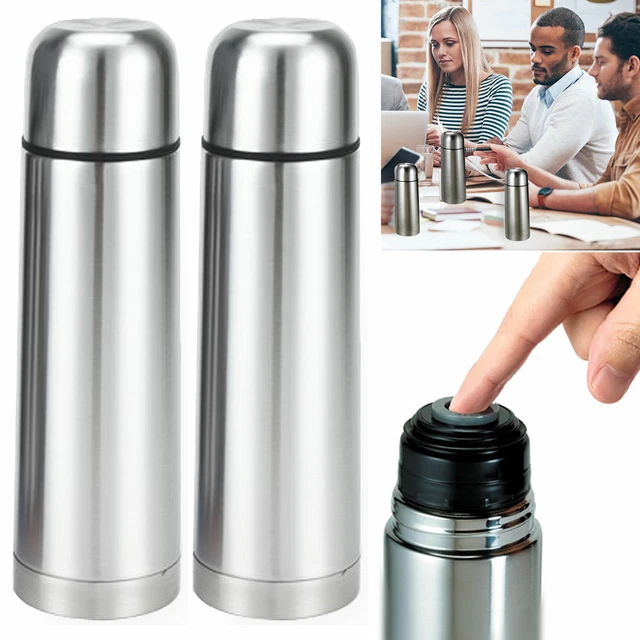 2 Stainless Steel Vacuum Flask Bottle Thermos Hot Cold Tea Coffee Insulated 17oz