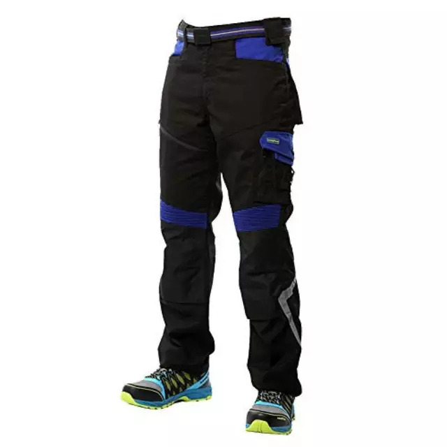 (TG. 30) Goodyear Workwear GYPNT010 - Pantaloni da lavoro con tasche nero/blu ro