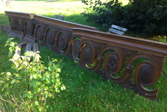6m Balustrade 8m Handlauf antik Eiche geschnitzt 1880 od älter 6m Balustrade 8m Handlauf antik Eiche geschnitzt 1880 od älter