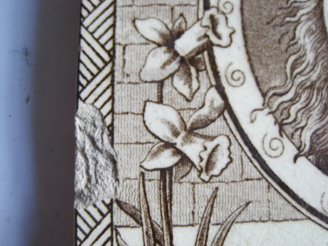 Rare Antique Victorian 6" Wall Tile - Decorative Art Tile Co #22 "Youth" C1882 2