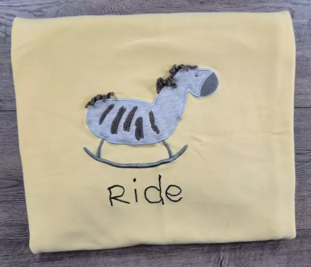 Baby Girl Boy Vintage Gymboree Yellow Zebra Ride Blanket