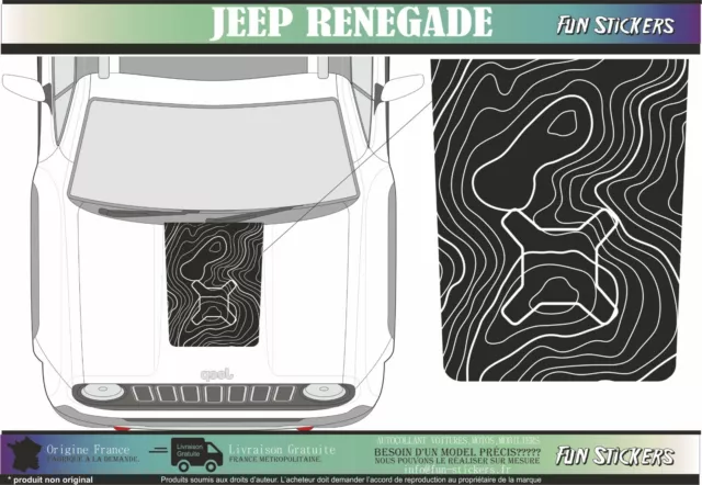 jeep renegade Capot autocollant stickers décal graphic 13 couleurs