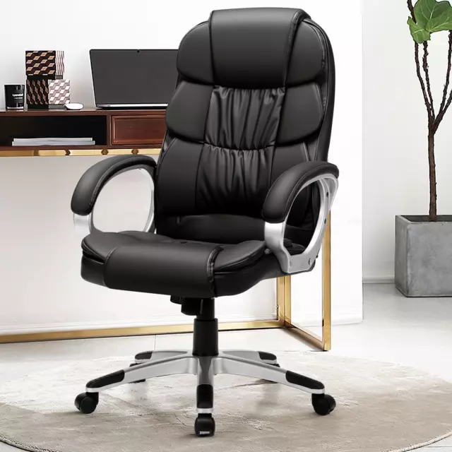 Fauteuil De Bureau Ergonomique À Roulettes Accoudoir Rembourré Hauteur Réglable