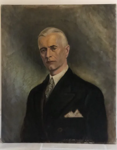Original Stefan Kleczkowski Oil Painting - Mr W Raczkiewicz WW2 Poland President 2