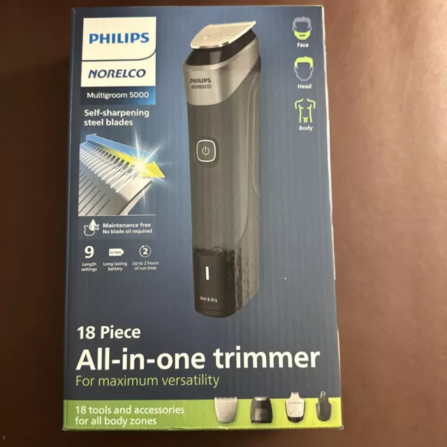 Philips Norelco Multigroom Series 5000 18 Piece, Beard Face, Hair, Body