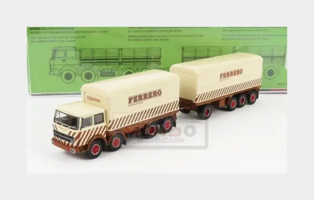 1:87 BREKINA PLAST Fiat 691 Millepiedi Truck Ferrero 1961 Beige Brown BRE58540