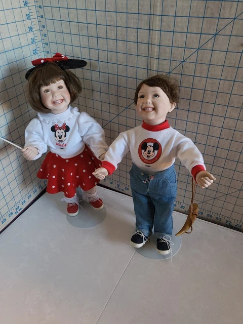 Ashton Drake Disney Minnie Girl- Mickey Boy Porcelain Dolls