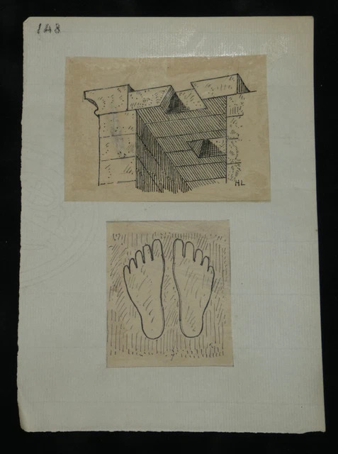 Dessin Original Signé Henri Laffillée - Le Crac Des Chevaliers En Syrie (Architecture)