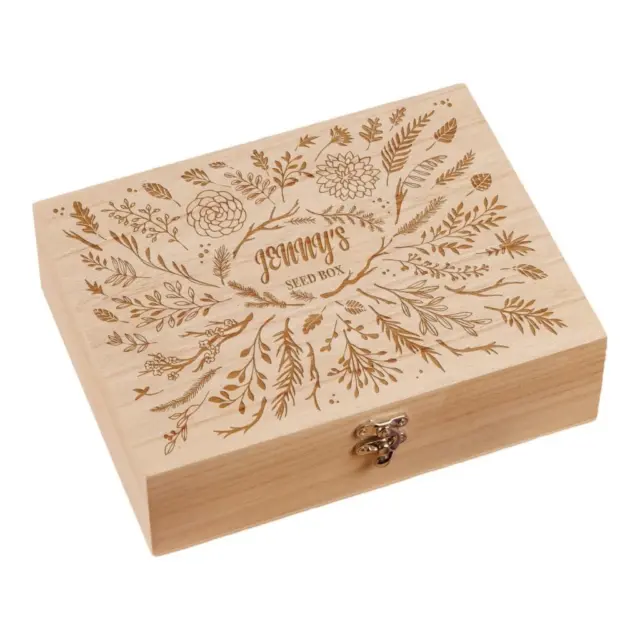 Personalised Floral Garden Seed Box Storage Gifts for Gardeners Any Name TB-3