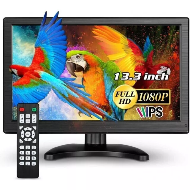 Monitor HDMI VGA Schermo LCD TFT 13.3" POLLICI 1080p Altoparlante BNC USB RCA