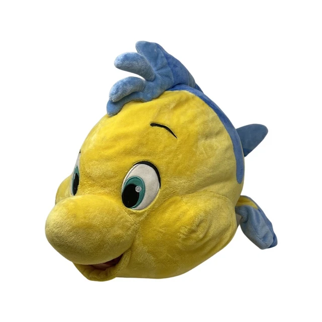 DISNEY STORE JUMBO 20” Little Mermaid FLOUNDER Fish Stuffed Plush Large