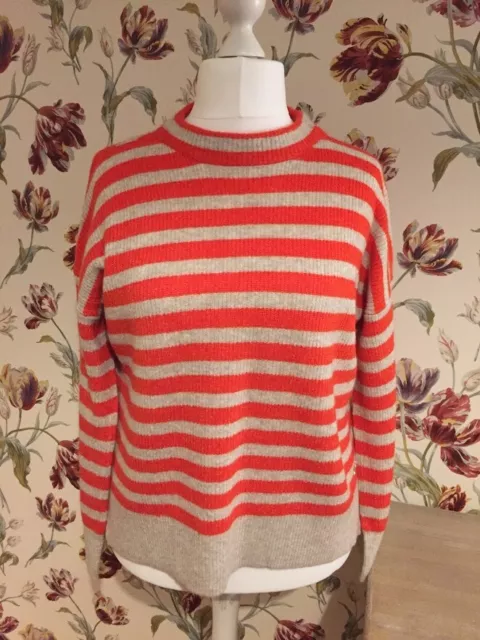 Joules Joley Alpaca/Wool Mix Jumper (Red/Oat Stripe)  Size 16    BNWT