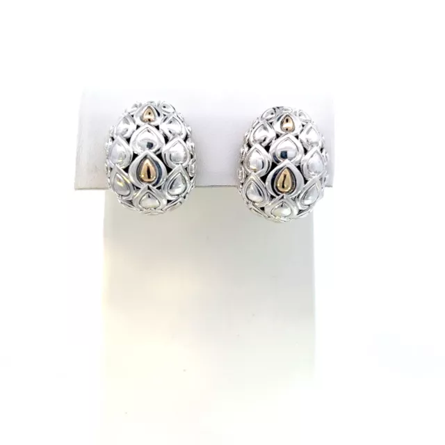 John Hardy Estate Earrings Sterling Silver 14k Y Gold JH73