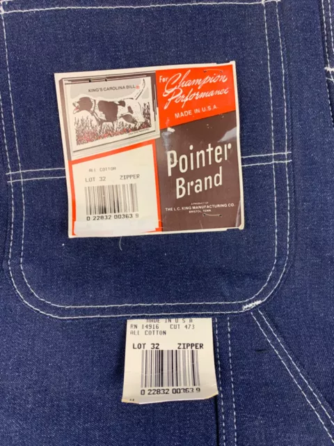 VINTAGE POINTER BRAND Mens Carpenter Denim Jeans Logo 44 X 36 NWT Made ...