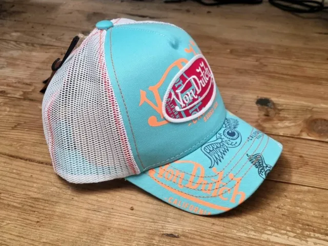 Casquette cap hat VON DUTCH adulte réglable Collection 2024 turquoise (BRA/GRE2)