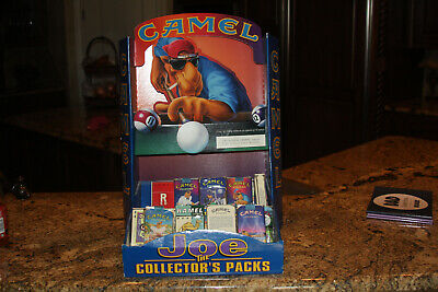 RARE Joe Camel Cigarette display with 17 OPENED COLLECTOR PACKS IN GOOD COND.