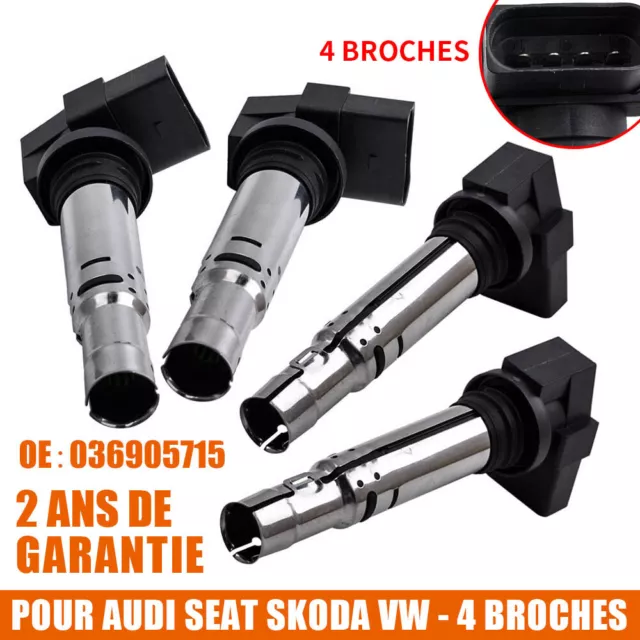 4x Ignition Coil Pack for AUDI a1 a2 Skoda Octavia VW Polo Golf V Jetta 3 SEAT