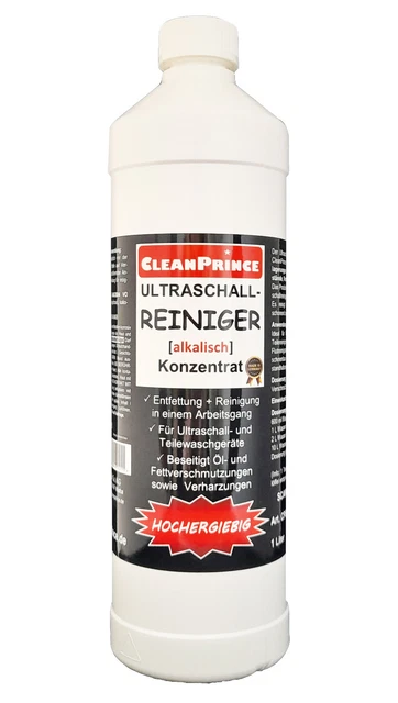 Nettoyeurs à Ultrasons Alcaline 1 Litre CleanPrince Liquide Concentré Bleu