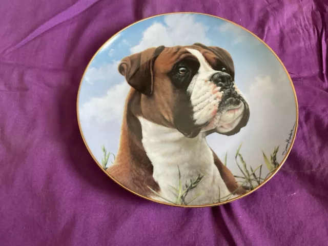 Danbury Mint Boxer Dog "His Master’s Call" Limited-Edition Plate Boxers Collecti