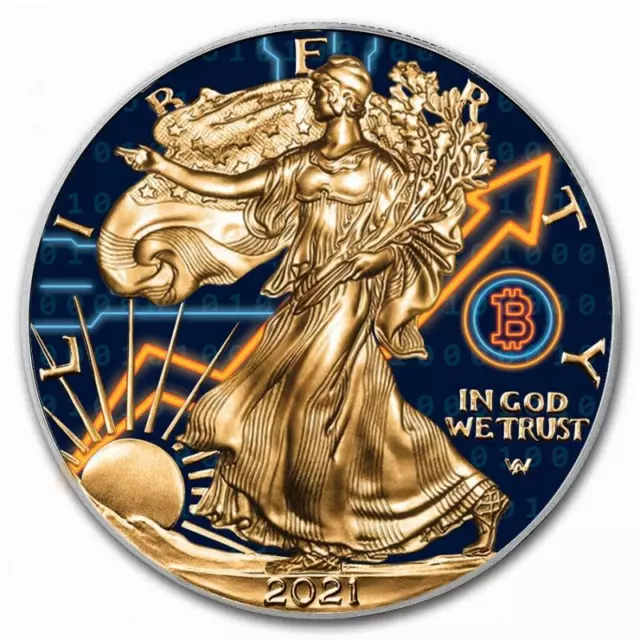 1 Unze Silber - Silver Eagle / Bitcoin - Nur 50 Exp - Silbermünze - Silberbarren