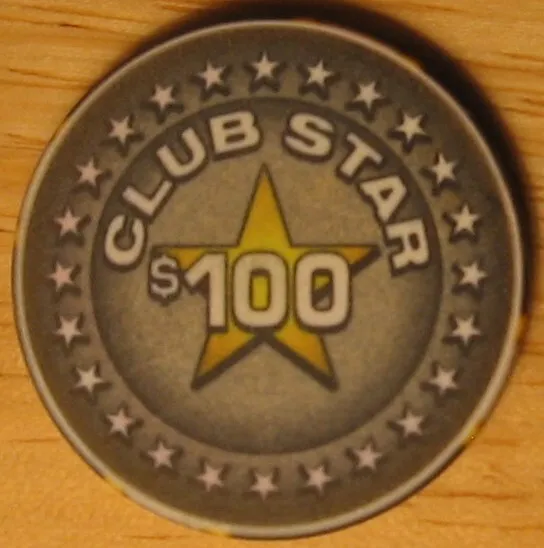 $100 Club Star Casino Poker Chip Penny