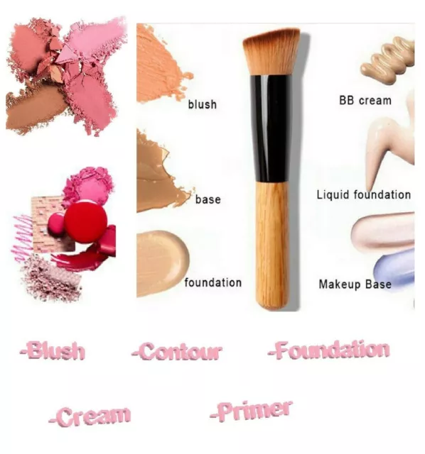 Foundation Brush Angled Top Kabuki Liquid Powder Blusher Buffing Make Up Brush