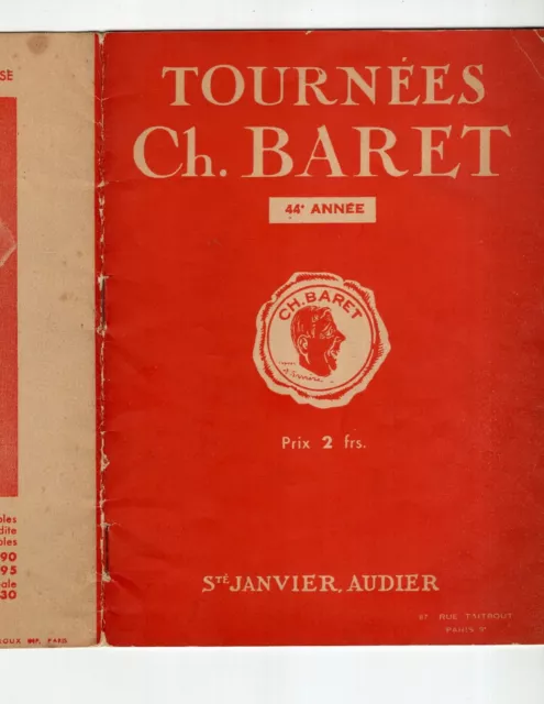 Programme Tournées Charles Barret 1934 Le Trou Dans Le Mur Yves Mirande Garat