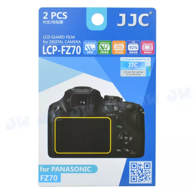 JJC 2PCS LCD Guard Camera Display Screen Protector Film for Panasonic FZ70 TZ70