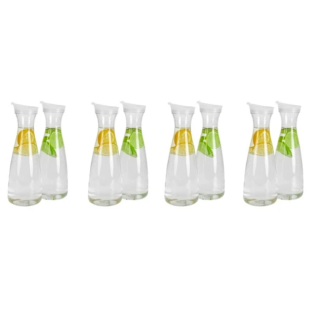 Caraffe D'Acqua Nel Plastica Da 8 Pezzi Da 1 Litro con Coperchi Un Linguett N6D8