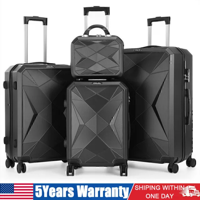 4 Piece Business Luggage Set Hardshell Suitcase Spinner Lightweight W/ TSA Lock