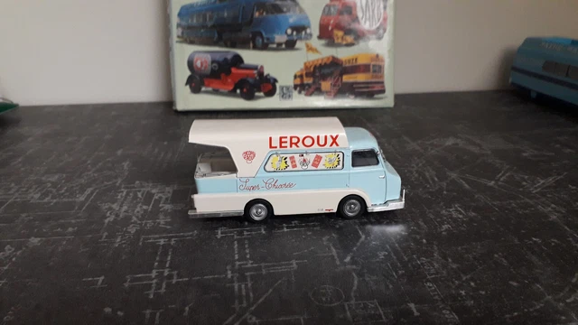 VÉHICULE PUBLICITAIRE TOUR de france 1/43 PEUGEOT CHICOREE LEROUX IXO