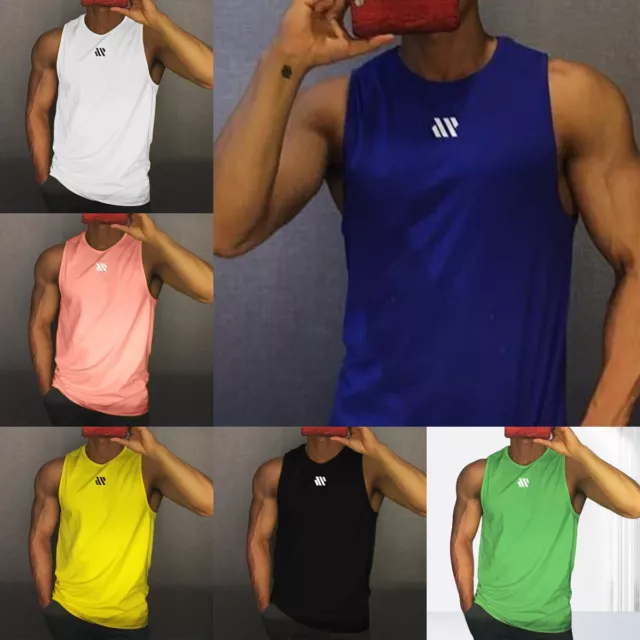 Men's Gym Vest Singlet Bodybuilding Muscle Tank Top Sleeveless Fitness T-shirt