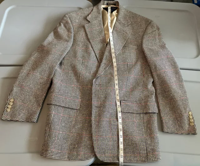 Men’s Vintage Tommy Hilfiger Houndstooth Plaid 40R Blazer Jacket Made In USA