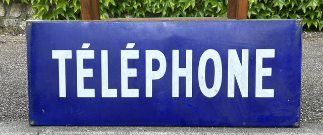 Plaque émaillée Ancienne TÉLÉPHONE PERFECTO – Déco Métal Vintage Neuve
