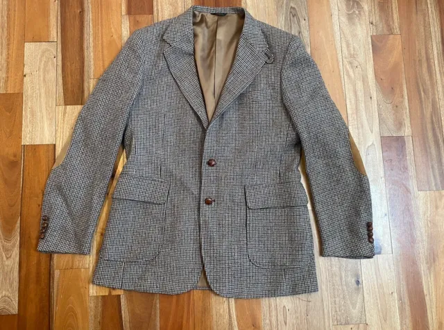 vintage 70s MENS Levis Panatela Preferred Wool elbow patch Tweed Blazer SZ 42L