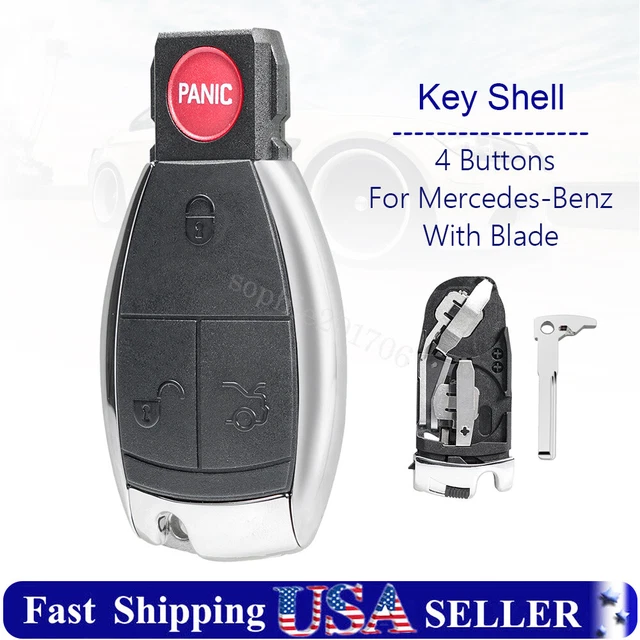 For Mercedes Benz E C R CL GL SLK Remote Key Fob Shell Case 4 Button Key Blank